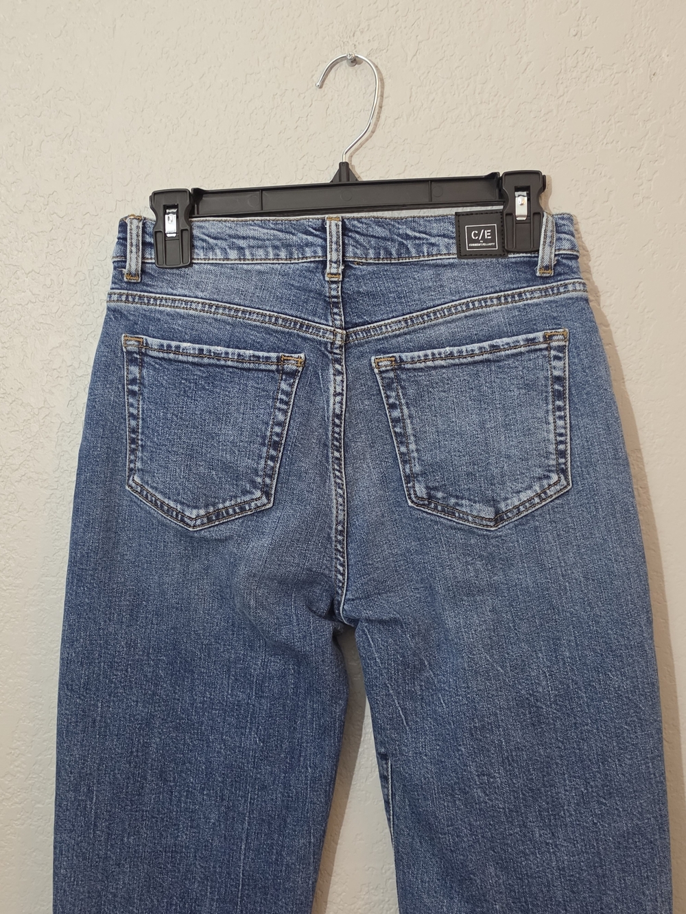 Current/Elliott High-Rise Relaxed Fit Jeans Medium Wash Raw Hem Womens 24 - Picture 4 of 8